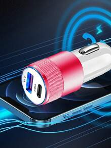 Bộ sạc nhanh ô tô hai cổng - Hồng - Xem 5