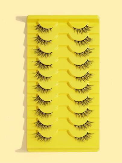 MAGEFY 7/10/20/30 Pairs Natural Half/Full Eye False Eyelashes, Delicate For Daily Use, Cartoon Style, Travel Essential, Elongated Outer Corner