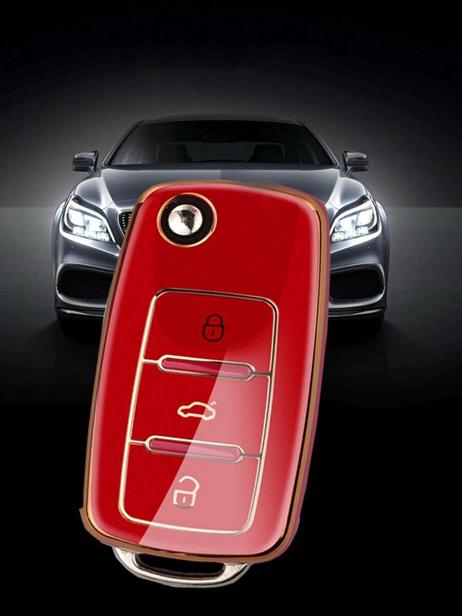 車鑰匙殼兼容VW - 紅色 - 查看 1