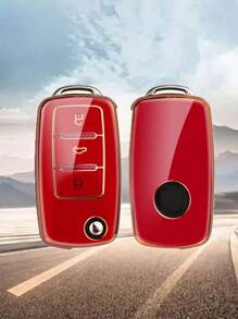 車鑰匙殼兼容VW - 紅色 - 查看 2