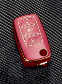 車鑰匙殼兼容VW - 紅色 - 查看 6