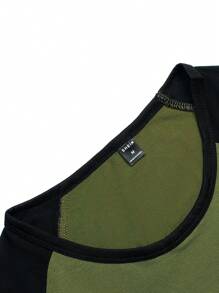 Manfinity Sporsity Hombres Camiseta de color combinado de manga raglán