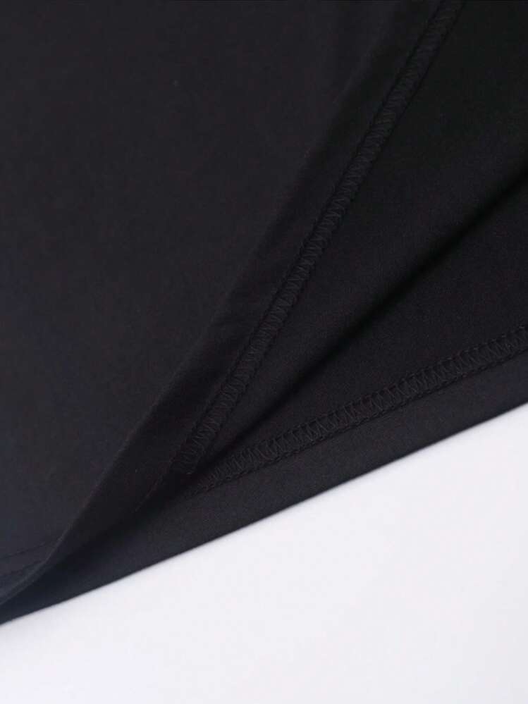 Men Tropical & Letter Graphic Tee - Black - View 5