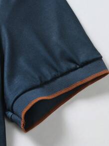 Manfinity Homme Áo thun có cổ Nam Dây kéo Khối Màu răng cưa Giải trí - Nhiều màu - Xem 4