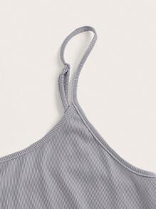 SHEIN EZwear 大碼休閒純色連衣裙 - 灰色 - 查看 3