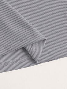 SHEIN EZwear 大碼休閒純色連衣裙 - 灰色 - 查看 4