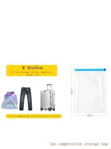 Compression Bag For Travel, Travel Compression Bag Vacuum Packing Space Saver Bag Reusable Roll-Up Compression Bag School Supplies Room Decor Bedroom Decor Dorm Essentials for School Student Teacher - Blue - View 3