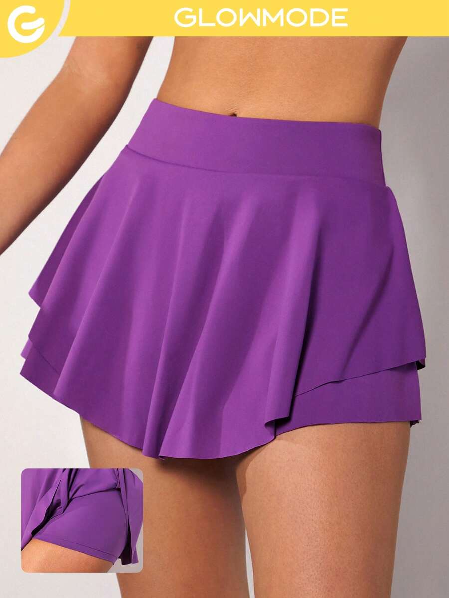 GLOWMODE Falda-pantalón Deportiva Con Vuelo - Morado - Ver 1