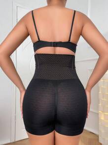High Waisted Shapewear Shorts - Black - View 2