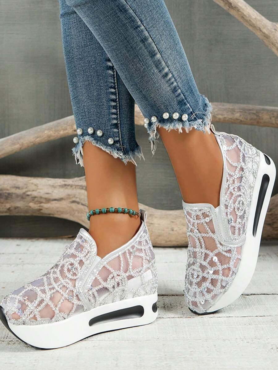 sporty wedge sneakers