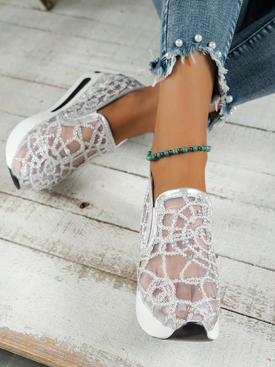 sporty wedge sneakers