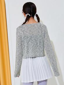 DAZY 段染前紐扣開襟衫 - 淺灰色 - 查看 2