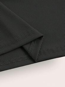 SHEIN EZwear Plus Solid Cami Dress - Black - View 4