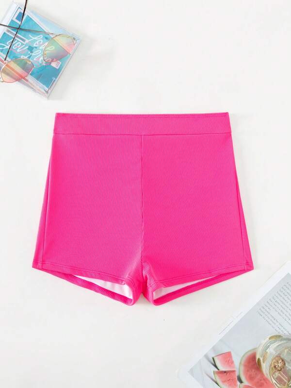 SHEIN Swim Basics Solid Bikini Shorts SHEIN USA