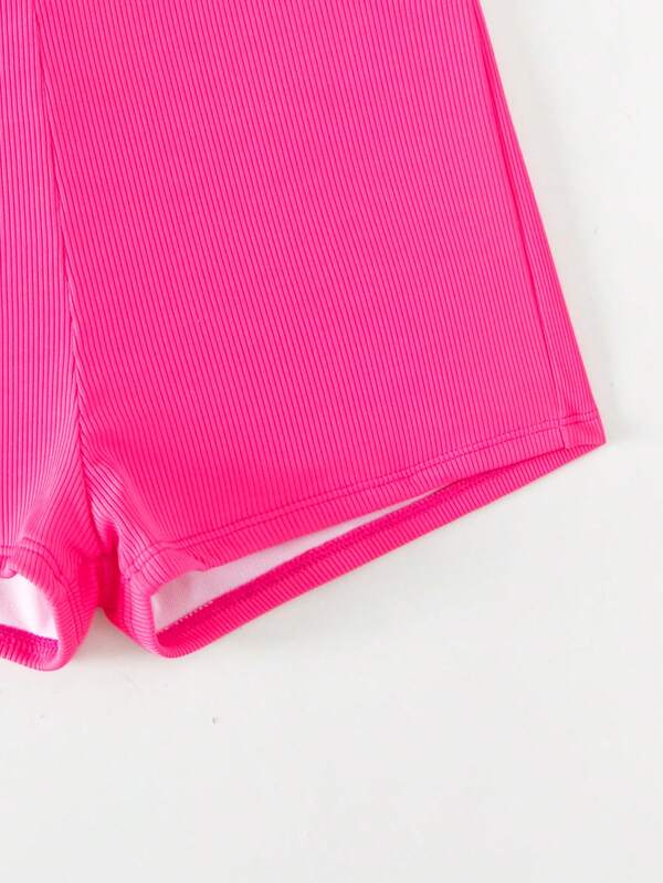 SHEIN Swim Basics Solid Bikini Shorts SHEIN USA