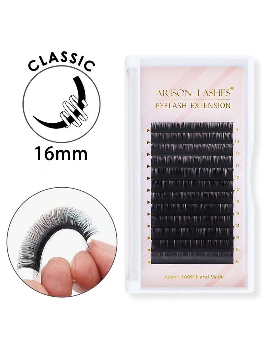 1 hộp CD Curl 16mm Hàng dày đặc trồng hàng mi riêng lẻ - màu đen - Xem 1