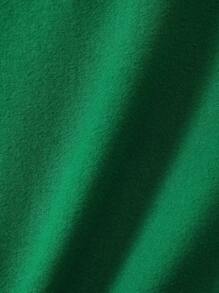 SHEIN Girls Solid Contrast Piping Tank Top - Green - View 5