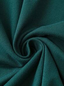 SHEIN LUNE Plus Button Detail Dolman Sleeve Tee - Dark Green - View 3