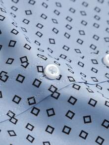 Manfinity Mode Hombres Camisa con estampado con botón - Celeste - Ver 5