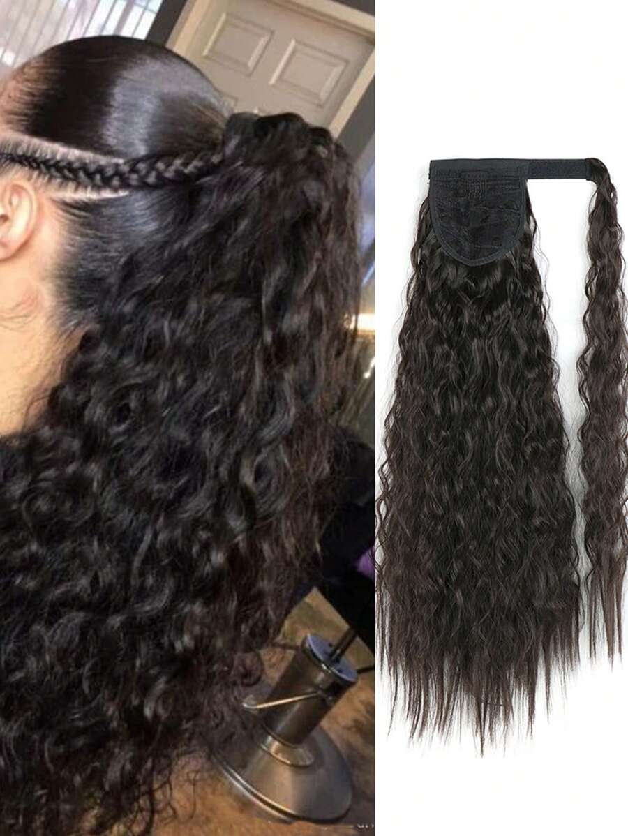 Tóc Dài Xoăn Đuôi Ngựa Tổng Hợp - màu nâu - Xem 1