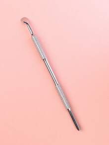 美甲表皮推和湯匙指甲清潔,1入組不銹鋼指甲死皮推手 - 銀色 - 查看 2