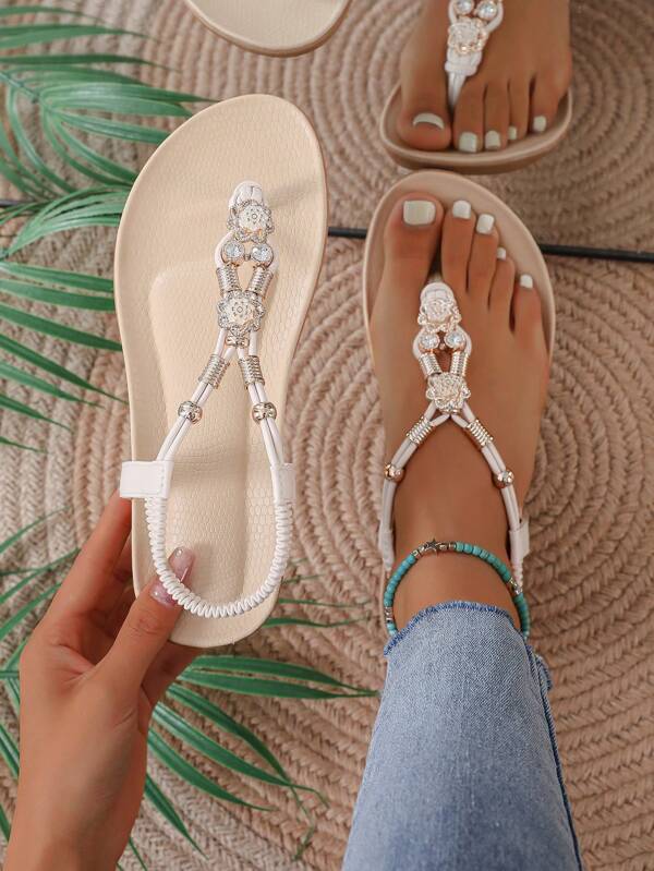 صندل مريح مرصع حريمي لصيف 2025