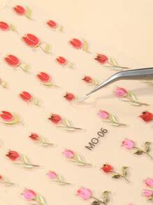 tấm Hoa Tulip In Hoa Móng Tay Nghệ Thuật Miếng Dán Móng Tay Nghệ Thuật Đề Can DIY Làm Móng Tay Móng Tay Nghệ Thuật Trang Trí - Nhiều màu - Xem 4