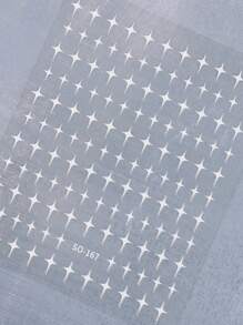 FULL BEAUTY Black White Cross Star Nail Art Stickers 2pcs 2000s Style Nails Art Sliders Decoration - Multicolor - View 4