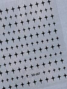FULL BEAUTY Black White Cross Star Nail Art Stickers 2pcs 2000s Style Nails Art Sliders Decoration - Multicolor - View 8