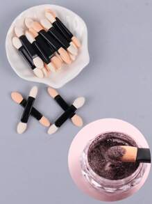 FULL BEAUTY 20 Chiếc Bọt Biển Bàn Chải Móng Tay Hai Đầu Và Cọ Trang Điểm Mắt Bóng Dính Gương Ma Thuật Bột Applicator Dính Vệ Sinh dụng Cụ Làm Móng Tay - màu đen - Xem 1