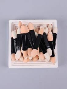 FULL BEAUTY 20 Chiếc Bọt Biển Bàn Chải Móng Tay Hai Đầu Và Cọ Trang Điểm Mắt Bóng Dính Gương Ma Thuật Bột Applicator Dính Vệ Sinh dụng Cụ Làm Móng Tay - màu đen - Xem 7