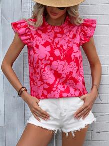 SHEIN LUNE 印花荷葉邊襯衫 - 彩色 - 查看 1