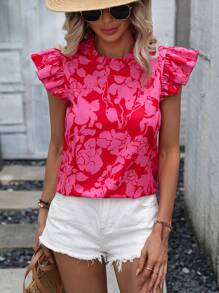 SHEIN LUNE 印花荷葉邊襯衫 - 彩色 - 查看 6