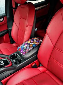 Floral Print Pu Car Armrest Pad Car Accessories Interior - Multicolor - View 1