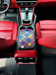 Floral Print Pu Car Armrest Pad Car Accessories Interior - Multicolor - View 3