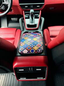 Floral Print Pu Car Armrest Pad Car Accessories Interior - Multicolor - View 5