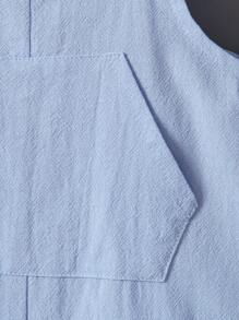 SHEIN 小男童袋鼠口袋背帶連體短褲 - 藍色 - 查看 6