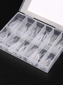 FULL BEAUTY 120入組指甲形式和24入組矽膠模具雙形式套裝法語修指甲藝術凝膠延伸工具 - 無色 - 查看 10