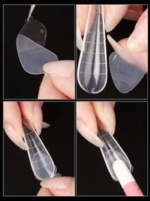 FULL BEAUTY French Form Dual Stickers, 120pcs Nail Form +24pcs Silicone Mold Pads French Line Guides Nail Extension Tools,Nail Supplies,Nail Tools,Nail Art Tools,Back To School,Nails,Nail Tools For Press On Nails - Clear - View 8