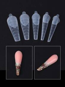 FULL BEAUTY French Form Dual Stickers, 120pcs Nail Form +24pcs Silicone Mold Pads French Line Guides Nail Extension Tools,Nail Supplies,Nail Tools,Nail Art Tools,Back To School,Nails,Nail Tools For Press On Nails - Clear - View 9