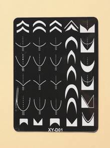 FULL BEAUTY 1 Máy Tính Pháp Đầu Móng Tay Nghệ Thuật Dập Tấm DIY stencil Bản Mẫu - Bạc - Xem 5