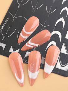 FULL BEAUTY 1 Máy Tính Pháp Đầu Móng Tay Nghệ Thuật Dập Tấm DIY stencil Bản Mẫu - Bạc - Xem 6
