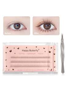 MAGEFY 120/117/126Clusters Of False Lower Eyelashes&Tweezers,5-6-7mm&3-10mm With Longer Curls C Personal DIY Eyelashes Of Different Lengths,Natural Soft Handmade Eyelashes For Everyday Use,3 Styles To Choose From