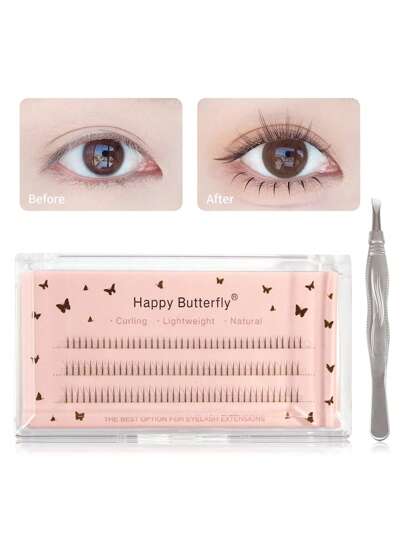 MAGEFY 120/117/126/237Clusters Of False Lower Eyelashes&Tweezers,5-6-7mm&3-10mm With Longer Curls C Personal DIY Eyelashes Of Different Lengths,Natural Soft Handmade Eyelashes For Everyday Use,3 Styles To Choose From,Optional Eyebrow Brush