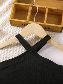 SHEIN 青少女冷肩t恤&豹紋高低裙套裝 - 彩色 - 查看 3