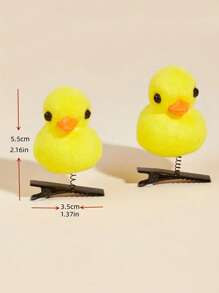 2pcs Chicken Decor Pet Hair Clip For Dog For Decoration - Yellow - View 3