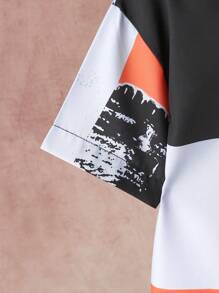 SHEIN Bộ hai mảnh Trai Túi Nút phía trước Khối Màu Giải trí - Nhiều màu - Xem 3