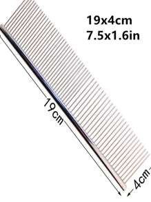 1pc 19 X 4 CM Pet Hair Comb For Cat For Cleaning - Silver - View 3