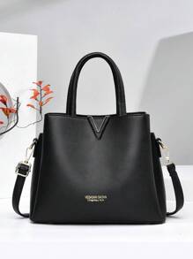 Túi xách nữ thời trang có sức chứa lớn, ba lớp và đa năng, phù hợp cho mọi mùa, Ngày của Mẹ, công việc, đi lại, kinh doanh và phụ nữ trung niên., Túi xách nữ công sở thường ngày hoàn hảo cho văn phòng, kinh doanh và công việc, Quà tặng Ngày của Mẹ tuyệt vời nhất từ trước đến nay - màu đen - Xem 3