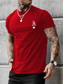Manfinity Homme Men Playing Card Print Tee - Red - View 1
